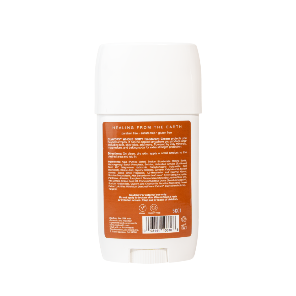 CLAYDRY® CREAM Whole Body Deodorant –  Santal White
